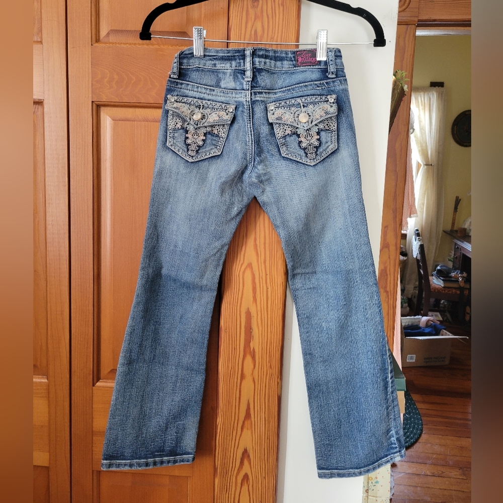 Girls Love Indigo Blue Embellished Embroidered Jeans 8